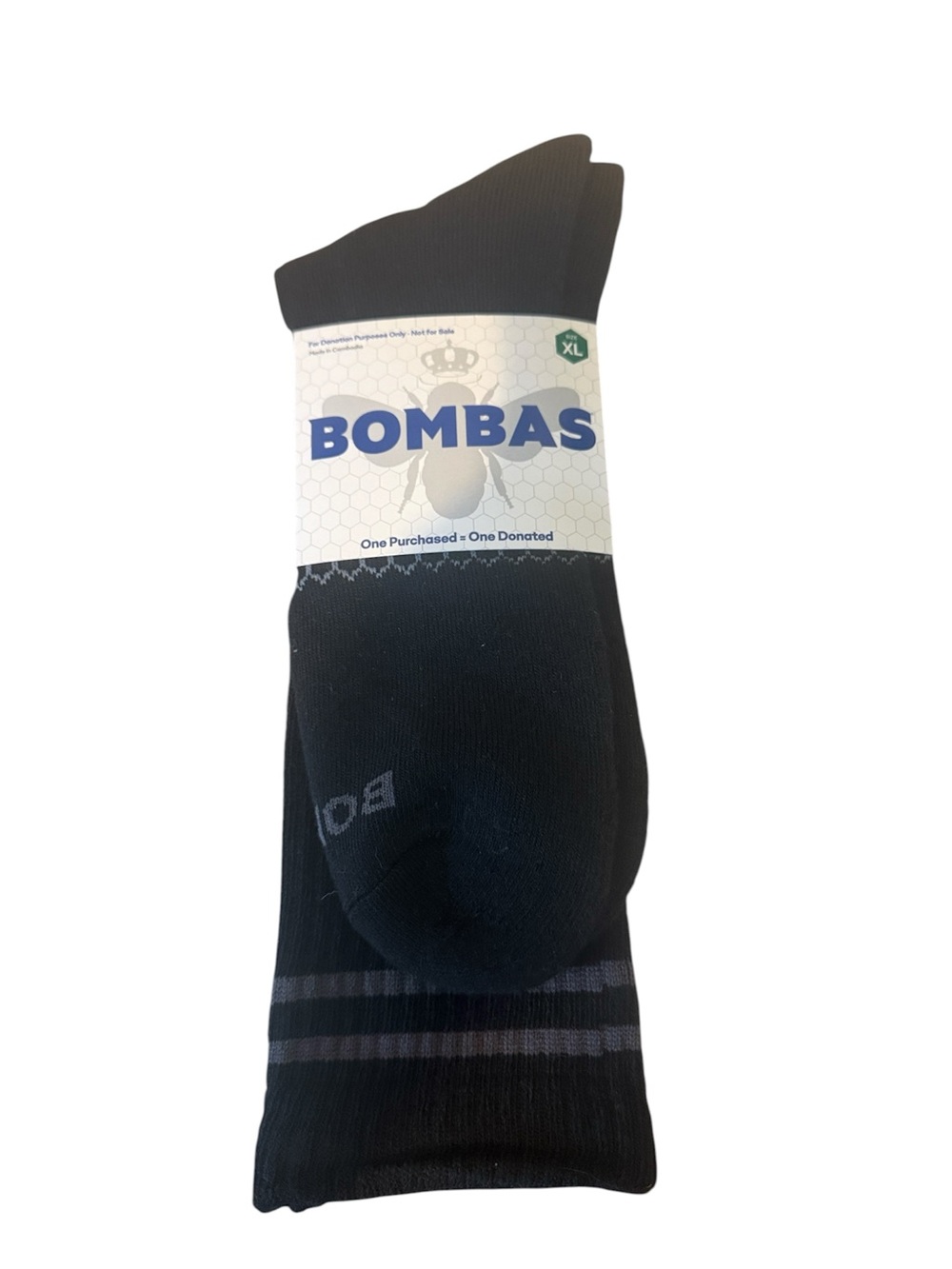 Bombas Socks Men Size XL Black Calf Honeycomb Arch Support NWT